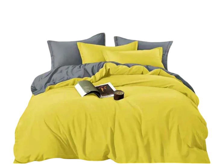 Double-sided pure cotton duvet cover set – 1 bedsheet, 4 pillow cases, 6x7 size, reversible breathable bedding for all-season comfort