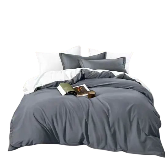 Double-sided pure cotton duvet cover set – 1 bedsheet, 4 pillow cases, 6x7 size, reversible breathable bedding for all-season comfort