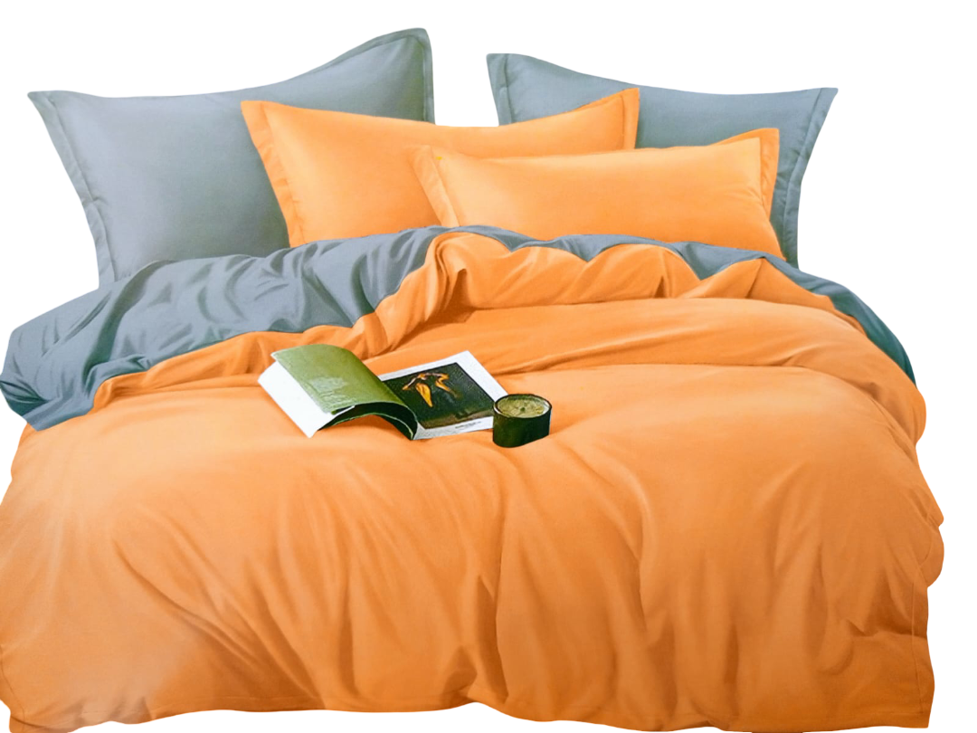 Double-sided pure cotton duvet cover set – 1 bedsheet, 4 pillow cases, 6x7 size, reversible breathable bedding for all-season comfort