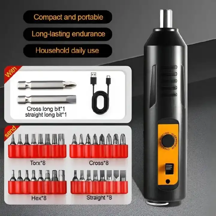 Cordless Electric Screwdriver Set – 3.6V Rechargeable Power Screwdriver with 30+ Magnetic Bits, LED Light, USB-C Charging, Adjustable Torque for Home DIY, Furniture Assembly & Electronics Repair