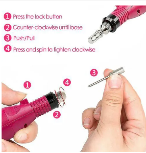 Electric nail drill machine for removing gel – professional e-file kit, ceramic and carbide bits, portable rechargeable drill for gel polish acrylic removal and natural nail care