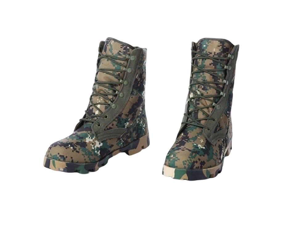 Men's Military Combat Boots – Camouflage High-Top Tactical Outdoor Footwear, Lightweight Water-Resistant Hiking Boots with Anti-Slip Rubber Sole, Durable Army Jungle Boots for Hunting & Adventure