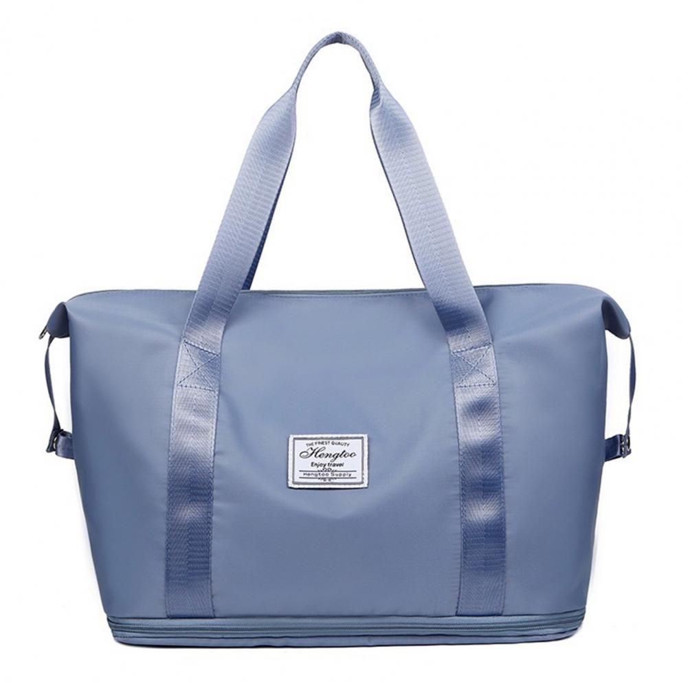 Waterproof Foldable Expandable Travel Bag – Lightweight Oxford Duffel with Expandable Compartment, Multi-Purpose Luggage for Weekend Trips Gym Sports, Trolley Sleeve & Detachable Shoulder Strap