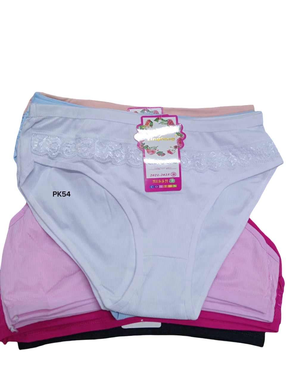 6pcs Women's Lace Trim Panties – Multi-Color Pack, Soft Breathable Hipster Briefs with Stretch Waistband & Double-Layered Gusset