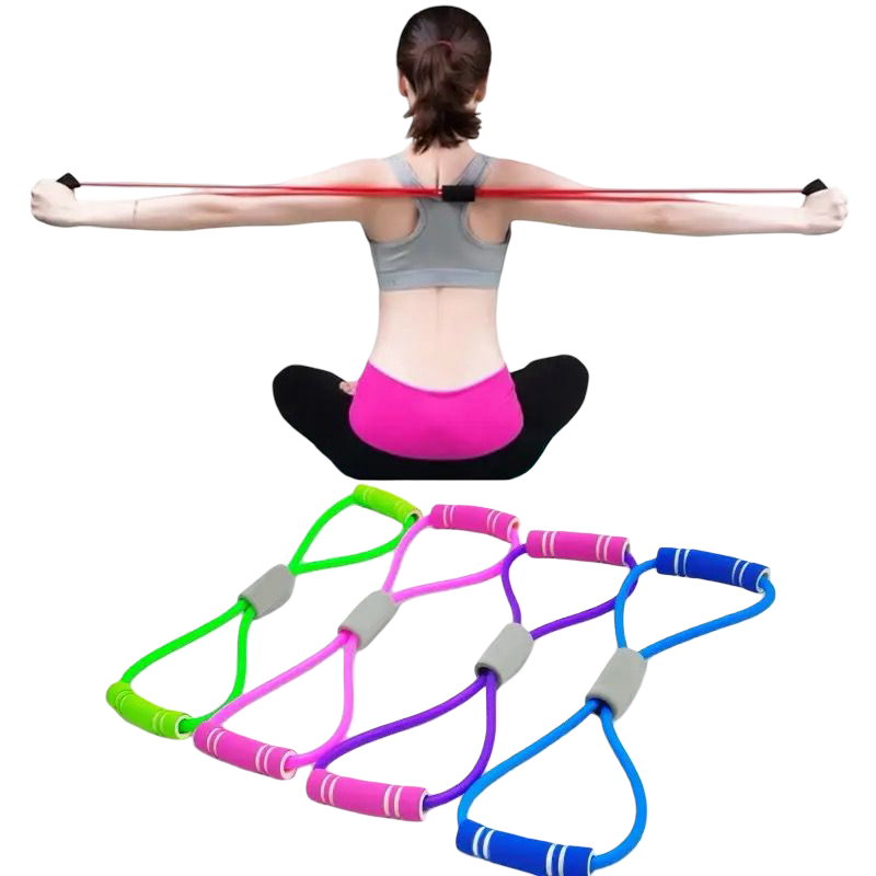 Resistance bands with foam sport accessories – home yoga fitness rubber pull rope set, portable gym equipment for women, strength training and full body workout kit
