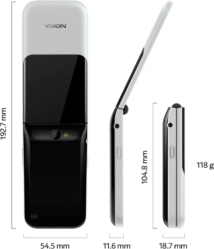 Nokia 2720 Flip Mobile, Mobile Phone, Dual Screen, Equipped with 4G Internet Dual Sim Card 4 GB Internal Memory, 512 MB RAM, Dual SIM Featured phone + FREE GIFTS (SMARTWATCH)