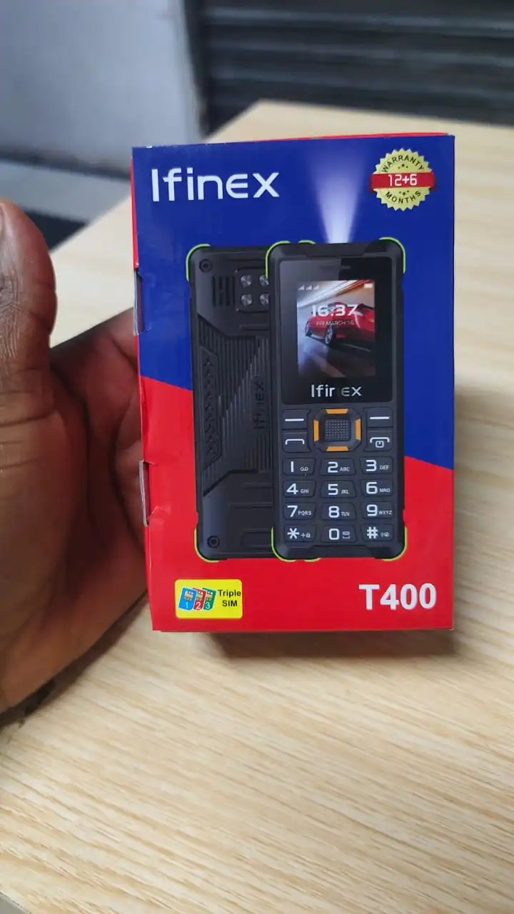 Ifinex T400 TRIPLE SIM CARD FEATURE PHONE WITH Bluetooth /Wireless FM/SD Slot kabambe/katululu/mulika mwizi/button feature phone +FREE GIFTS(EARPODS +SMARTWATCH)