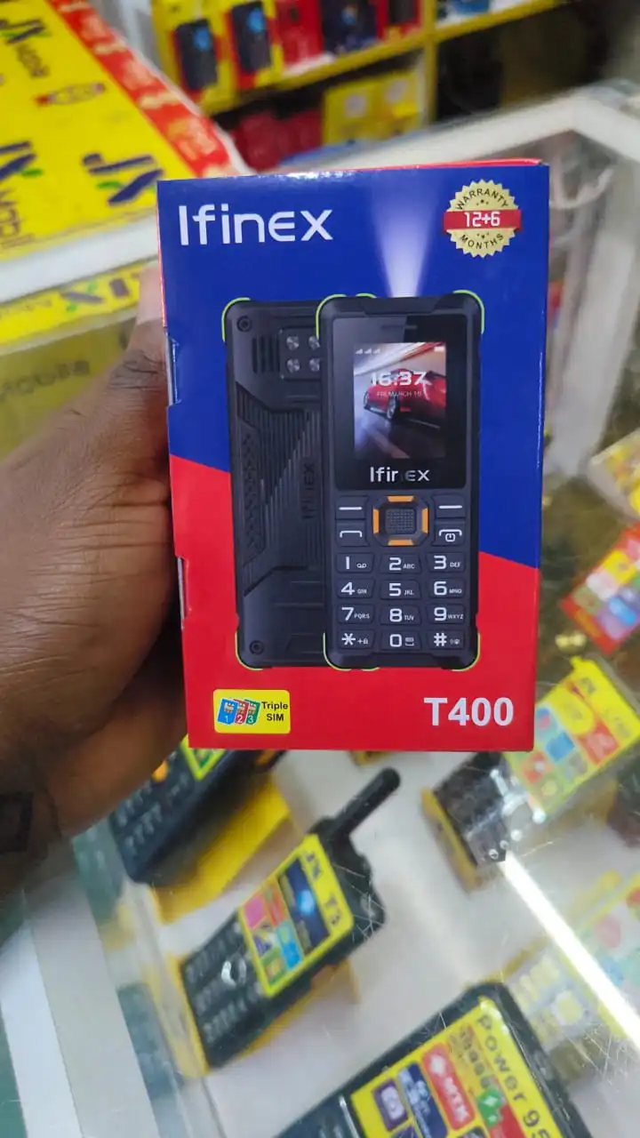 Ifinex T400 TRIPLE SIM CARD FEATURE PHONE WITH Bluetooth /Wireless FM/SD Slot kabambe/katululu/mulika mwizi/button feature phone +FREE GIFTS(EARPODS +SMARTWATCH)