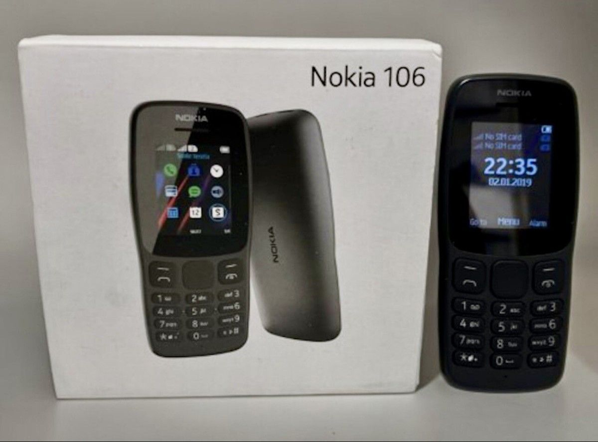 BRAND NEW Nokia 106 4G!!! Mobile Phones, 1.8" Dual SIM Cards Cell Phone 800 MAh Removable Battery Cheap Durable with FM Radio and Micro USB connector FEATURED PHONE +FREE GIFTS (SMARTWATCH +EARPODS)