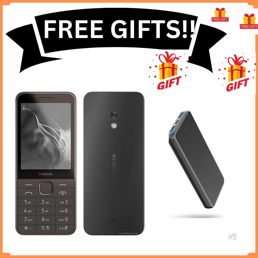Brand New Nokia 235 4G 128MB ROM+64MB RAM 1450 mAh BIG BATTERY 2.8" screen HD Camera Dual SIM Cards with Torch, Bluetooth, MicroSD Card Support featured phone +FREE GIFTS(POWERBANK)