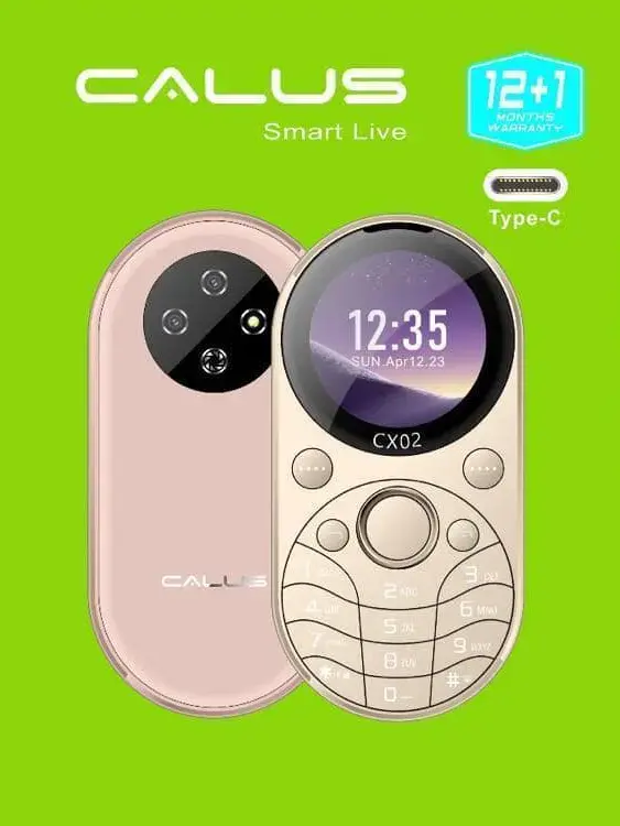 CALUS CX02 Dual SIM, 1.39" Screen, 4MP Digital Back Camera, Internet Access, FM Support, MP3/MP4, Spotlight Torch, Whatsapp, Facebook type C CHARGING FEATURED Phones