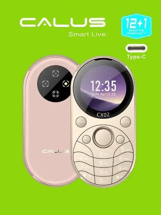 CALUS CX02 Dual SIM, 1.39" Screen, 4MP Digital Back Camera, Internet Access, FM Support, MP3/MP4, Spotlight Torch, Whatsapp, Facebook type C CHARGING FEATURED Phones