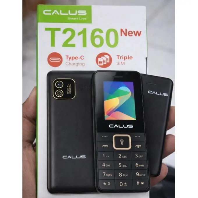 CALUS T2160 phone 1.77" screen TRIPLE SIM CARD 5C Battery TYPE C CHARGING wireless FM Torch light bright torch CALUS smart live featured phone