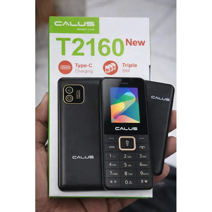CALUS T2160 phone 1.77" screen TRIPLE SIM CARD 5C Battery TYPE C CHARGING wireless FM Torch light bright torch CALUS smart live featured phone