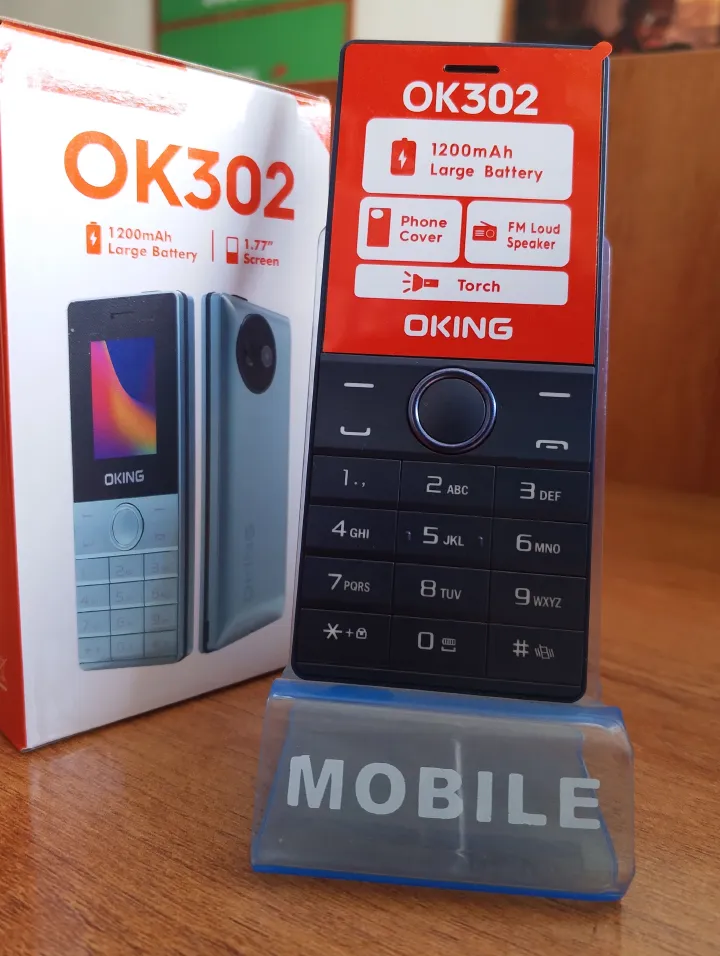 [OFFER] Oking Ok302 DUAL SIM CARD PHONE 32.0 MB of RAM 1.77 inch display Includes wireless FM radio with external earphone support, flakabambe katululu 1200mAh feature button phone featured phones