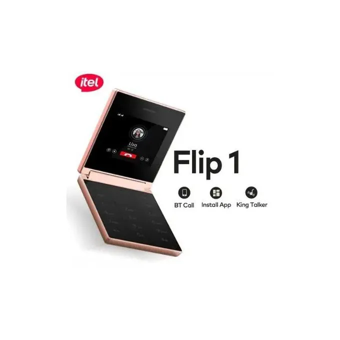 Itel Flip 1 2.4", Folding Phone, 1200mAh, Dual SIM Featured phone design hence pocket friendly, , support wireless FM radio ,has a bigger Ram hence faster performance Featured phone