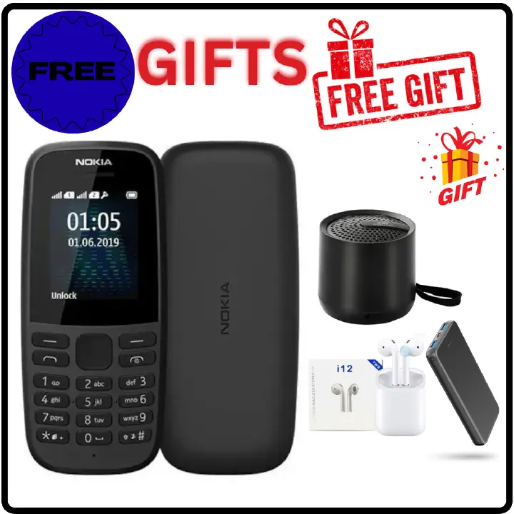 The Brand New Nokia 105 Original Nokia Phone 800 mAh 1.77`` Dual SIM Cards Unlocked Cheap Durable Brand New Phone Classic Feature phone kabambe/ Featured phone katululu +FREE GIFTS