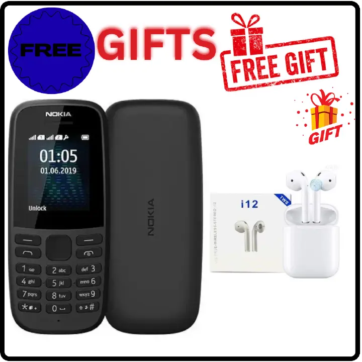 The Brand New Nokia 105 Original Nokia Phone 800 mAh 1.77`` Dual SIM Cards Unlocked Cheap Durable Brand New Phone Classic Feature phone kabambe/ Featured phone katululu +FREE GIFTS