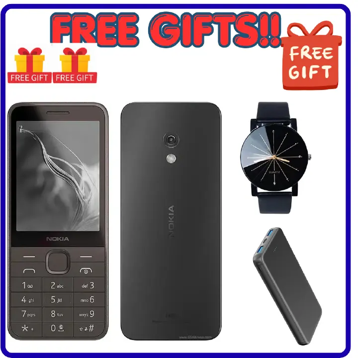 Brand New Nokia 235 4G 128MB ROM+64MB RAM 1450 mAh BIG BATTERY 2.8" screen HD Camera Dual SIM Cards with Torch, Bluetooth, MicroSD Card Support featured phone +FREE GIFTS(WATCH+ POWERBANK)