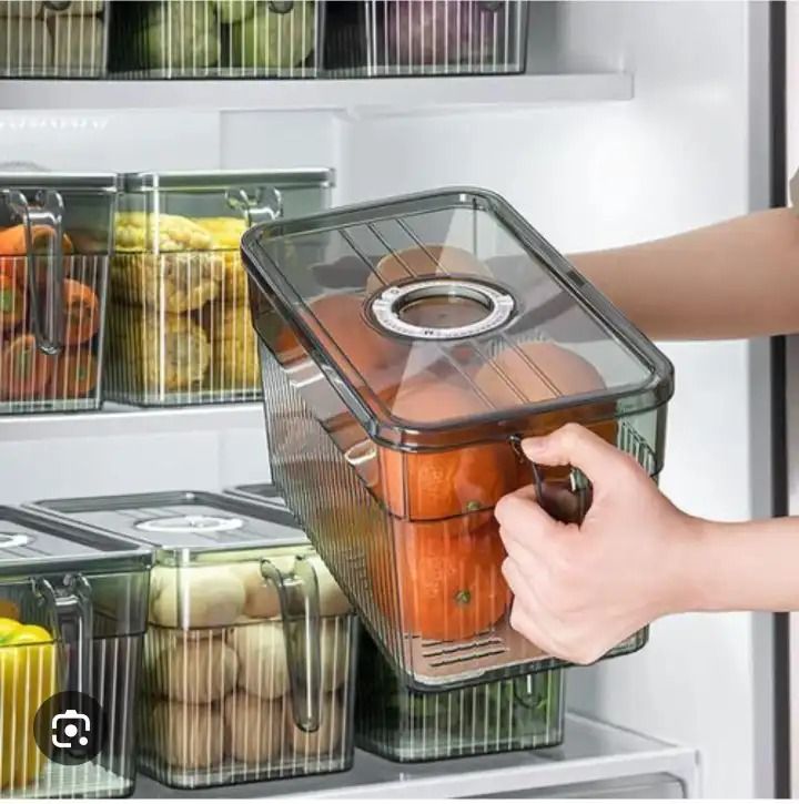 Acrylic Fridge Container /Cereal Storage Container - High quality, Perfect for kitchen food storage, Dishwasher safe, Prevent unpleasant odor in the refrigerator.