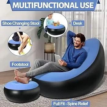 Inflatable Air Seat with Foot Rest – Comfort Anywhere! ✨ Relax in style with this Comfortable Inflatable Seat, designed for both indoor & outdoor use