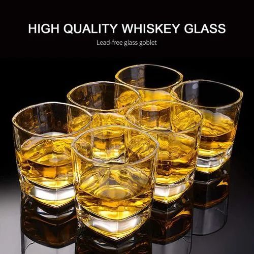 CRYSTAL SQUARE WHISKY GLASSES(PACK OF 6). Modern yet timeless these will be your go-to glasses for serving any beverage from whiskey, bourbon, scotch, and cocktails to wine, juice, and many more.