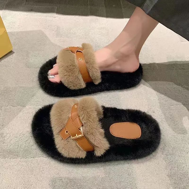 Fluffy Leather women slide sandals size 37 to 41 stylish clearance sale offer women slide sandals size 37 to 41 stylish