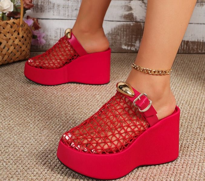 Ladies Mesh Wedge Sandals- cute, trendy , elegant