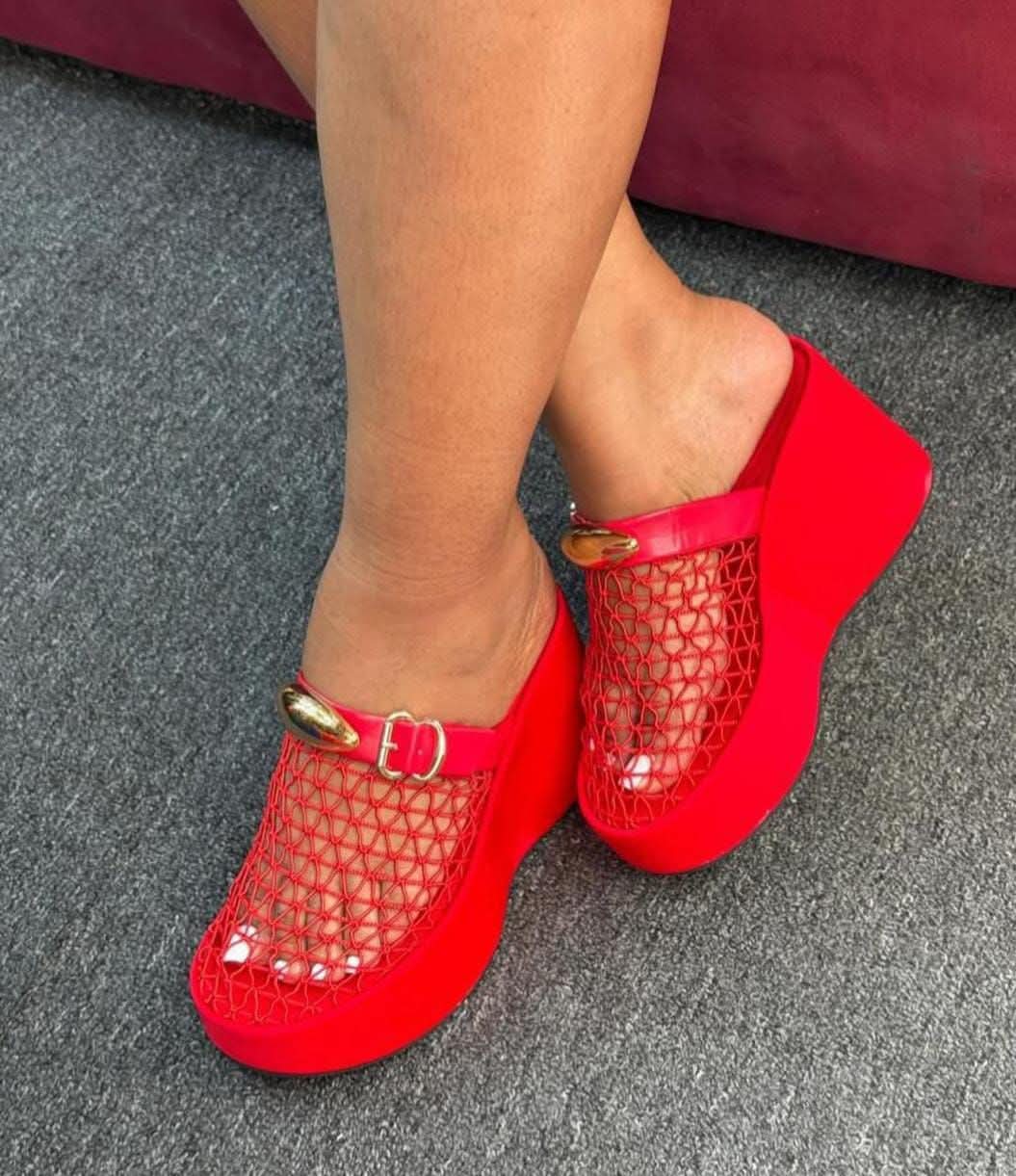Ladies Mesh Wedge Sandals- cute, trendy , elegant