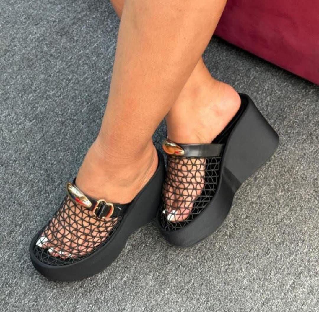 Ladies Mesh Wedge Sandals- cute, trendy , elegant
