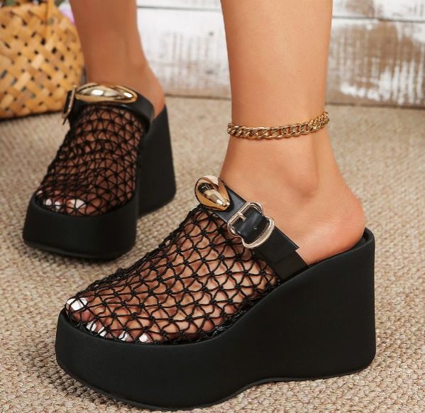 Ladies Mesh Wedge Sandals- cute, trendy , elegant