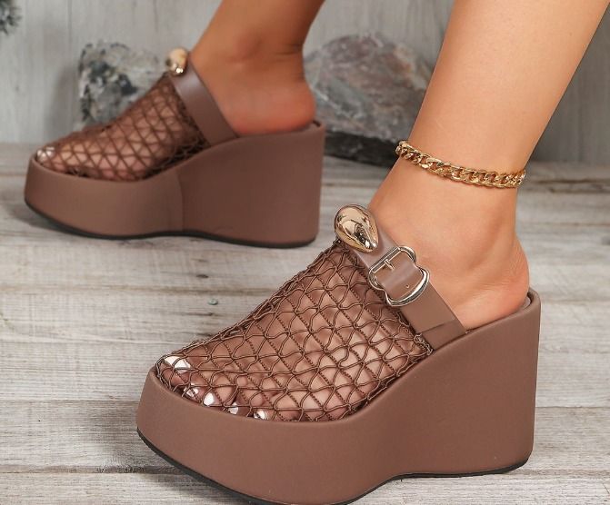 Ladies Mesh Wedge Sandals- cute, trendy , elegant