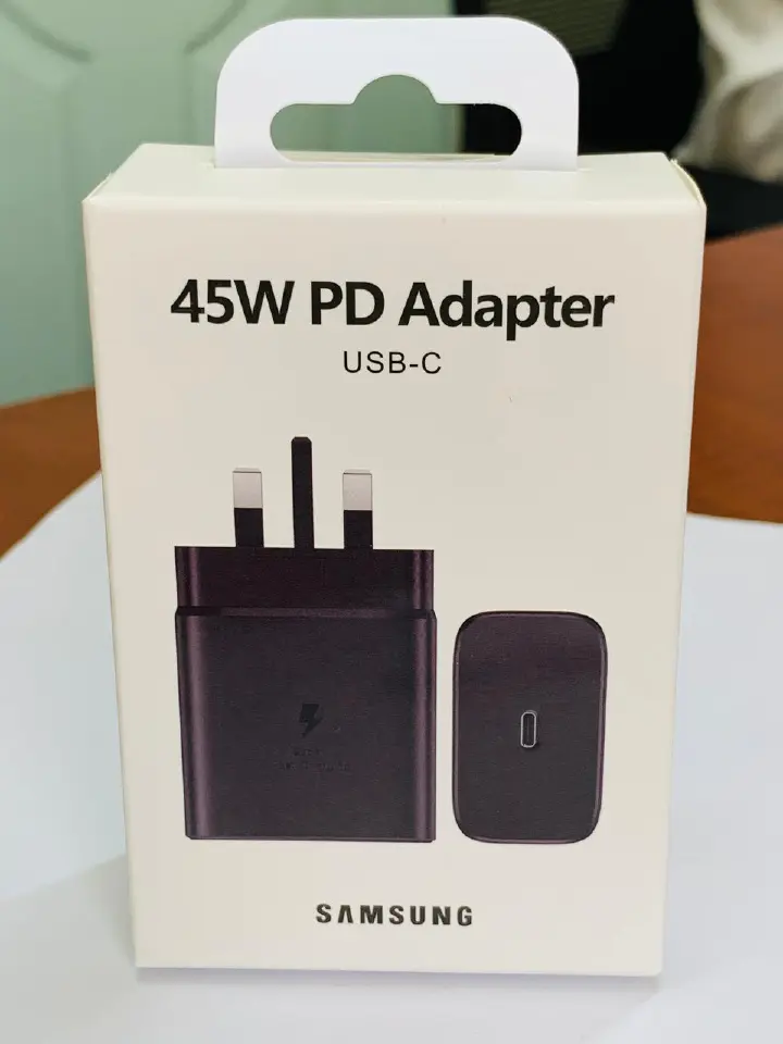 Samsung Original 45W USB-C Super Fast Charging Adapter PD Charger – Black, Genuine Fast Wall Charger with 30 Days Warranty, Safe & Efficient Charging for Samsung and Compatible USB-C Devices