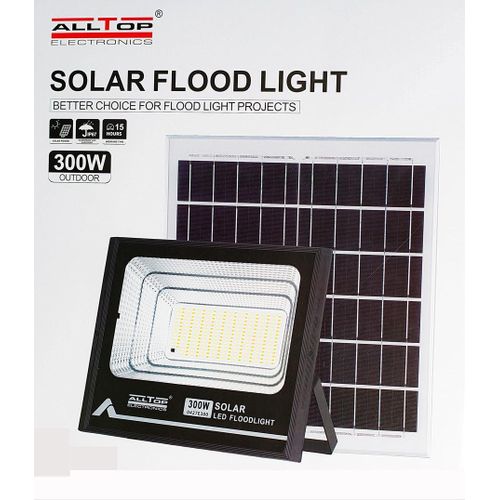 ALLTOP 300 Watts Solar Floodlight Solar Security Lights upto 15hrs Working time Light sensor , Lithium Battery