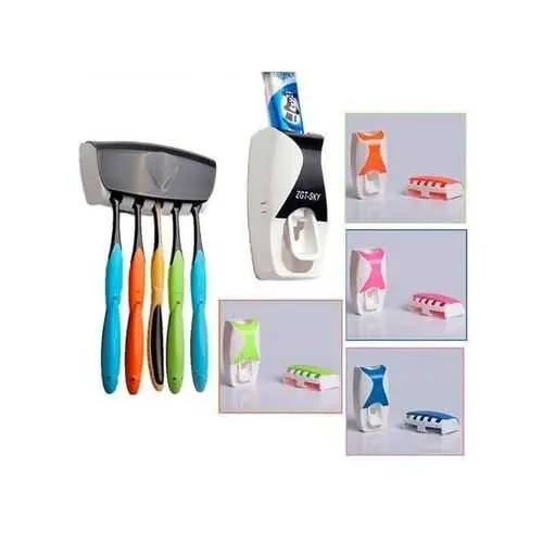 Automatic Toothpaste Dispenser And Toothbrush Holder Set