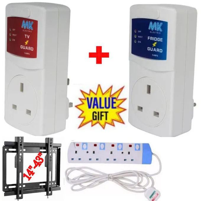MK QUALITY TV GUARD FOR DIGITAL SMART TV +FRIDGE GUARD +FREE 4 WAY EXTENSION+ TV Wall Mount Bracket