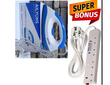 AILYON Quality HD-198A Electric Dry Iron Box // Ironbox - White & Blue