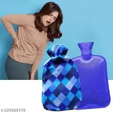 2L Rubber Hot Water Bag (WITH COVER), Hot Bag, Heating Pad, Hot Water Bag for Pain Relief, Period Pain, Hot Water Bottle, Rubber Bottle (Multicolor)