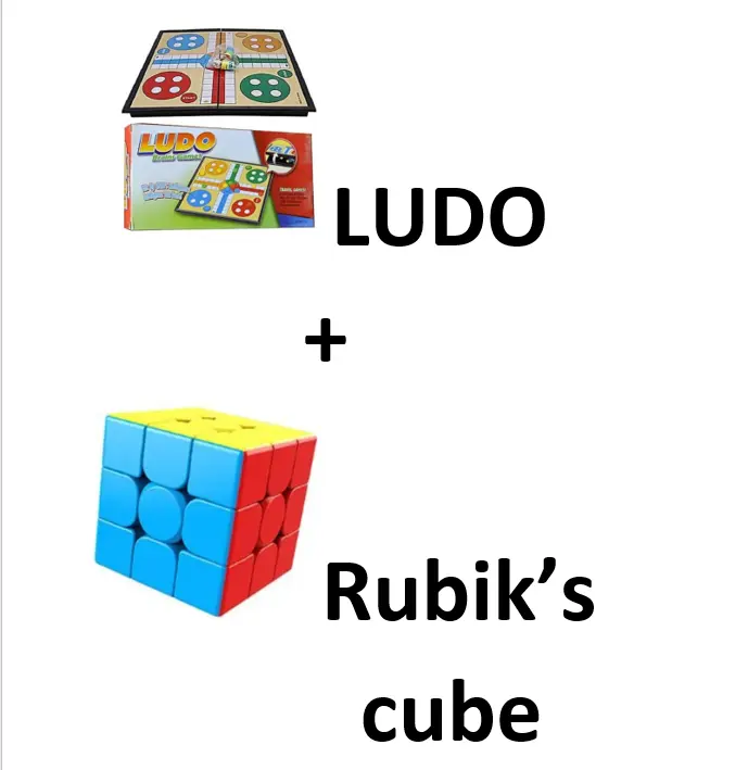 OFFER OFFER Rubik's Cube 3x3x3 + LUDO game two games ludo mind game and free rubiks cube for family chilling and fun board game ludo and rubix cube