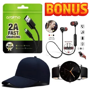 Oraimo BEST HIGH SPEED SYNCING FAST CHARGING USB CABLE BUTTON PHONES & DATA TRANSFER // NORMAL USB CABLE + BLUETOOTH WIRED EARPHONES // EARBUDS //NECK BAND + CAP +