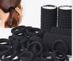 Black Pony Tail Hair Bands / Hair Ties Elastic
