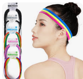 6 PCs assorted Sports Elastic Headband Hair Band Rubber Anti-Slip Women Yoga Elastic Head Band Tie Hair Band kids adults school