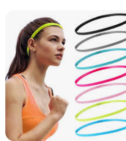 6 PCs assorted Sports Elastic Headband Hair Band Rubber Anti-Slip Women Yoga Elastic Head Band Tie Hair Band kids adults school