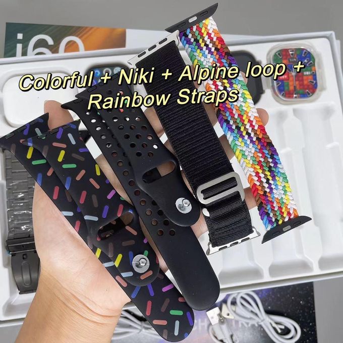 2026 NEW Original i60 SUIT EXTREME SMART WATCH 12 in 1 Combo Set Dual Watches & BT Earbuds Hot Sale UNISEX I60 Wireless Magnetic Charging 7 Straps Heart Rate Sleep Monitoring Android & iOS Compatible