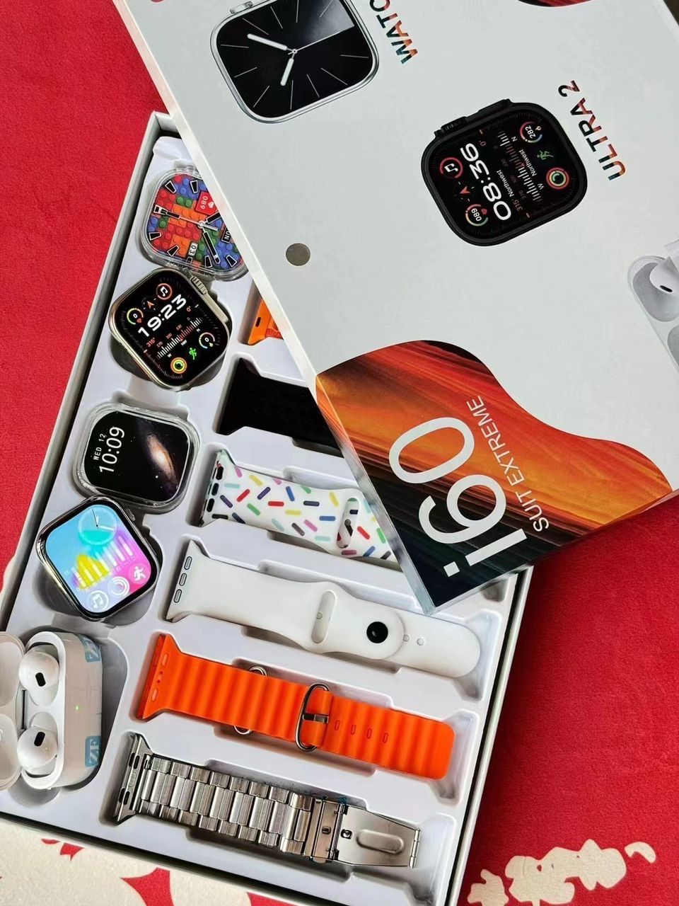 2026 NEW Original i60 SUIT EXTREME SMART WATCH 12 in 1 Combo Set Dual Watches & BT Earbuds Hot Sale UNISEX I60 Wireless Magnetic Charging 7 Straps Heart Rate Sleep Monitoring Android & iOS Compatible