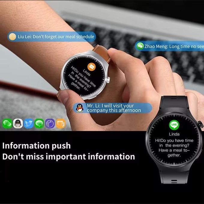 Watch 4 Pro Suit Smart Watch (8-in-1 Set) Multi-Strap Combo Set Hot Sale UNISEX Watch Wireless Magnetic Charging 7 Straps BT Connection Call, Heart Rate Sleep Monitoring Android & iPhone Compatible