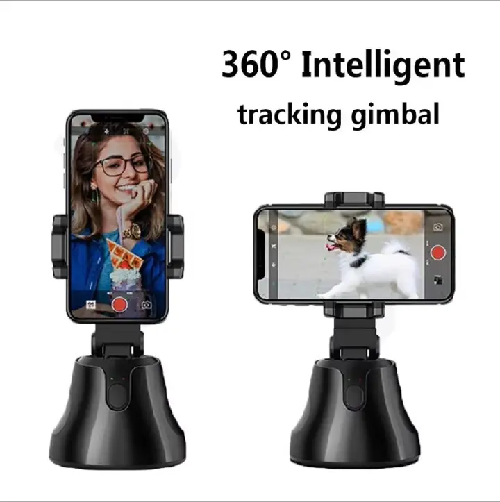 Universal AI 360 Degree Rotation Auto Object Tracking Smartphone Holder for Making Photo and Video Vlog Shooting. AI Auto Face Tracking Robot Cameraman for Live Vlog Video Recording