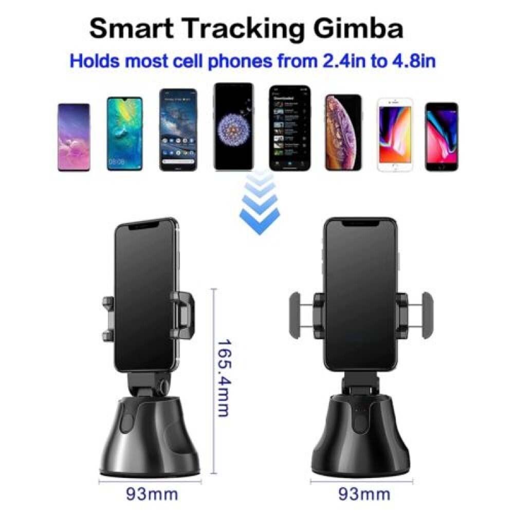 Universal AI 360 Degree Rotation Auto Object Tracking Smartphone Holder for Making Photo and Video Vlog Shooting. AI Auto Face Tracking Robot Cameraman for Live Vlog Video Recording