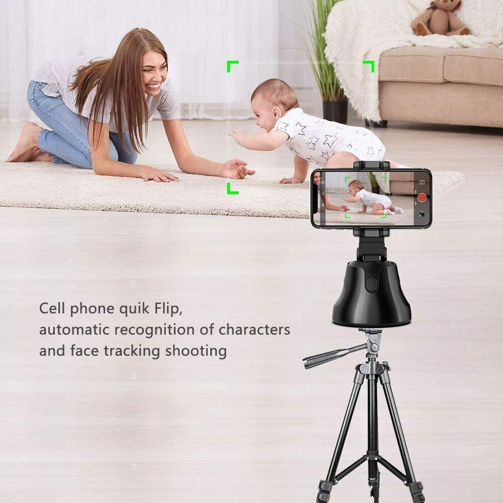 Universal AI 360 Degree Rotation Auto Object Tracking Smartphone Holder for Making Photo and Video Vlog Shooting. AI Auto Face Tracking Robot Cameraman for Live Vlog Video Recording