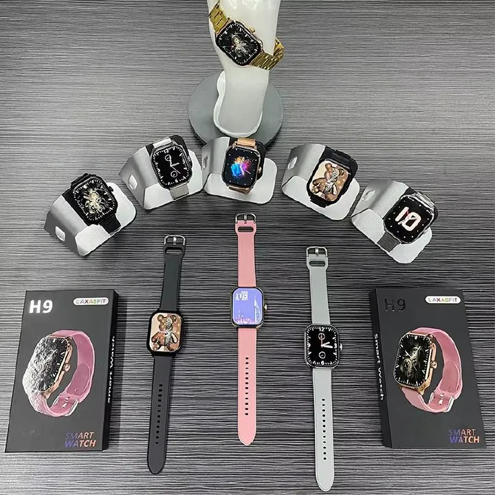 NEW H9 Pro Max Full-Screen Smart Watch Series BT Calls Heart Rate Wireless Charger Men and Women Sport Fitness H9 Smart Wearable Fitness tracker Smartwatch for IOS and Android